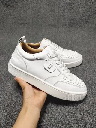 White Studded Toe Low-Top Lifestyle Sneakers 3