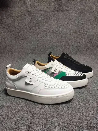 White Studded Toe Low-Top Lifestyle Sneakers 4