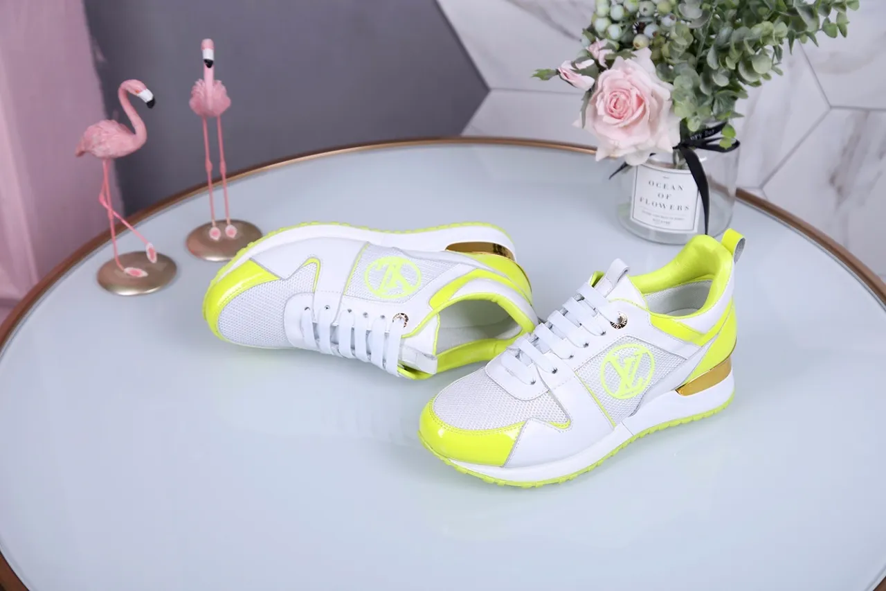 White Yellow Platform Sole Neon Patent Accents Chunky Sneakers 2