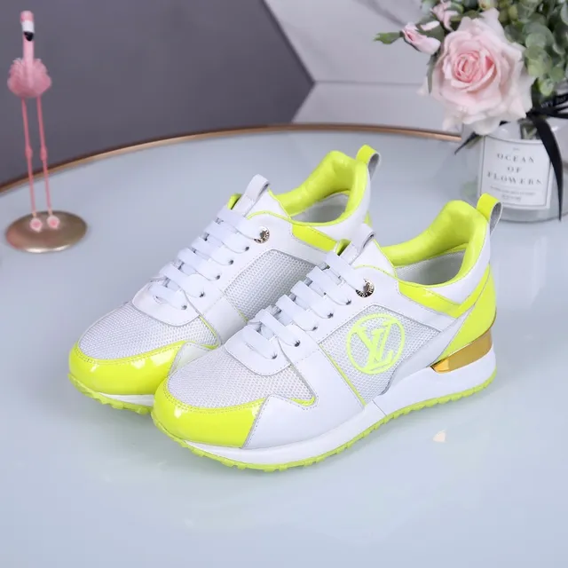 White Yellow Platform Sole Neon Patent Accents Chunky Sneakers 3