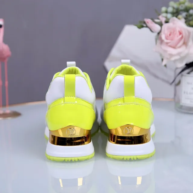 White Yellow Platform Sole Neon Patent Accents Chunky Sneakers 4