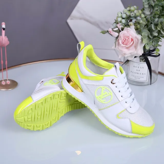 White Yellow Platform Sole Neon Patent Accents Chunky Sneakers 5