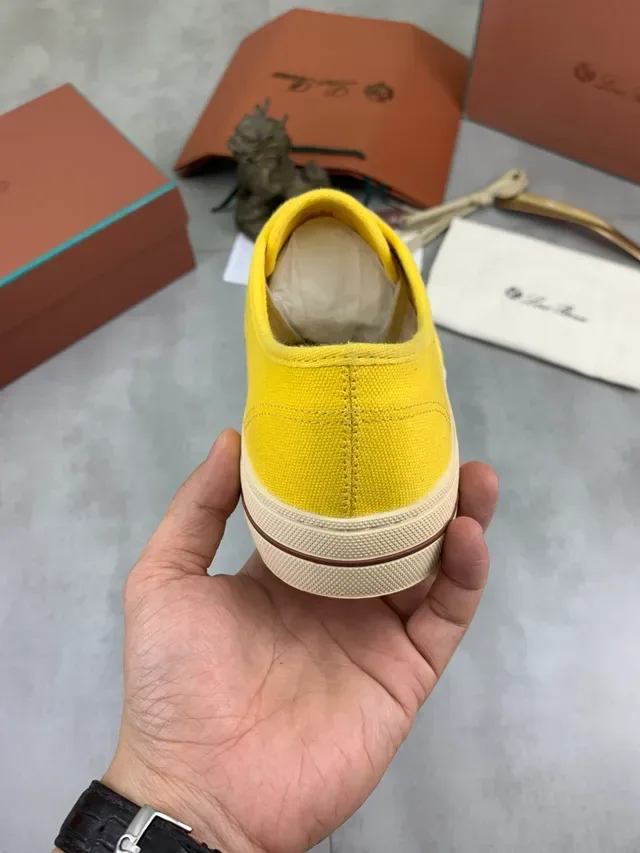 Yellow Beige Low-Top Upper Canvas Shoes 3