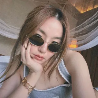 Gentle Monster Gold Black Oval Lens Thin Metal Frame Sunglasses