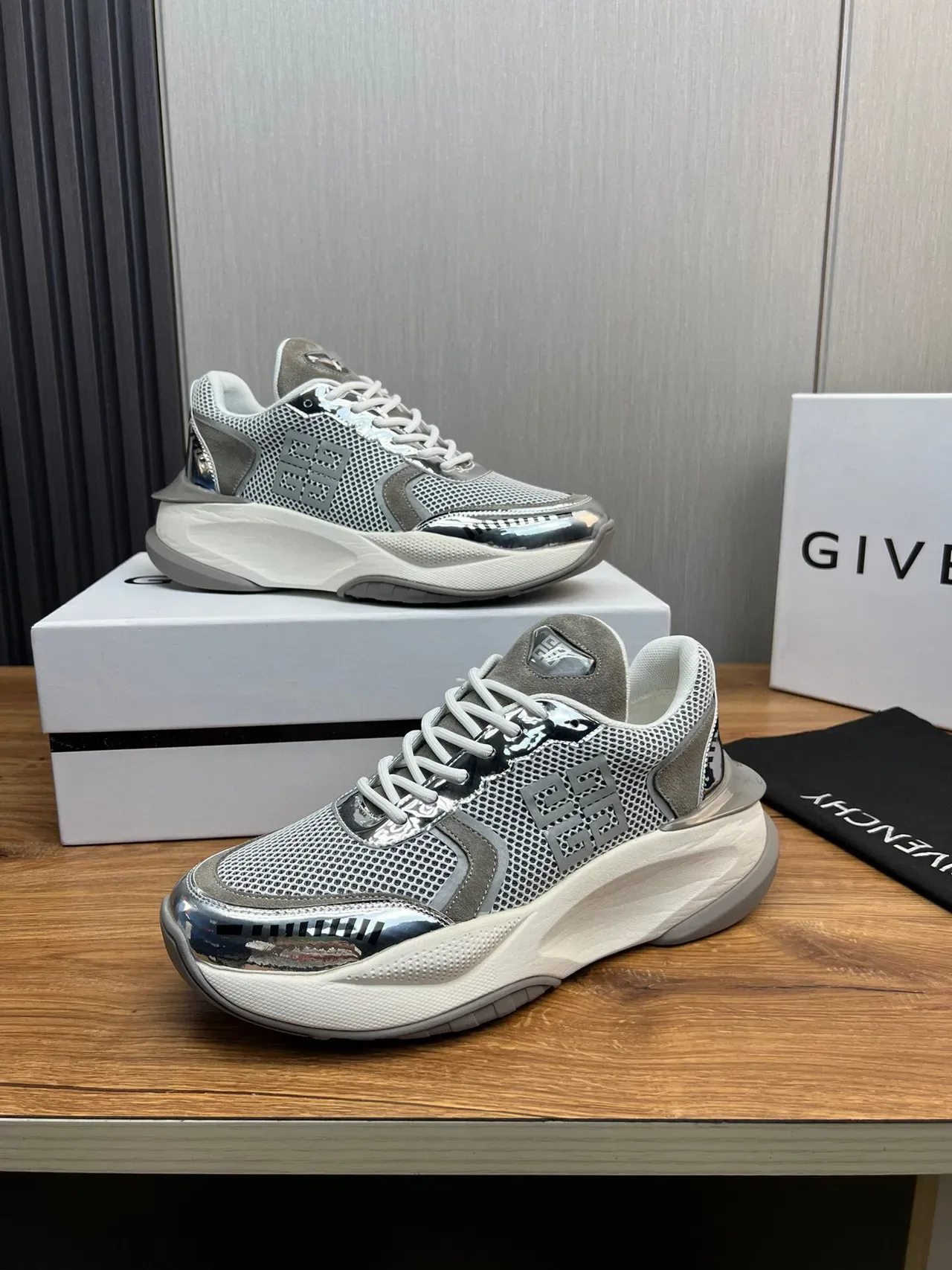 Givenchy Spectre Mesh and Chrome Chunky Sneakers 2