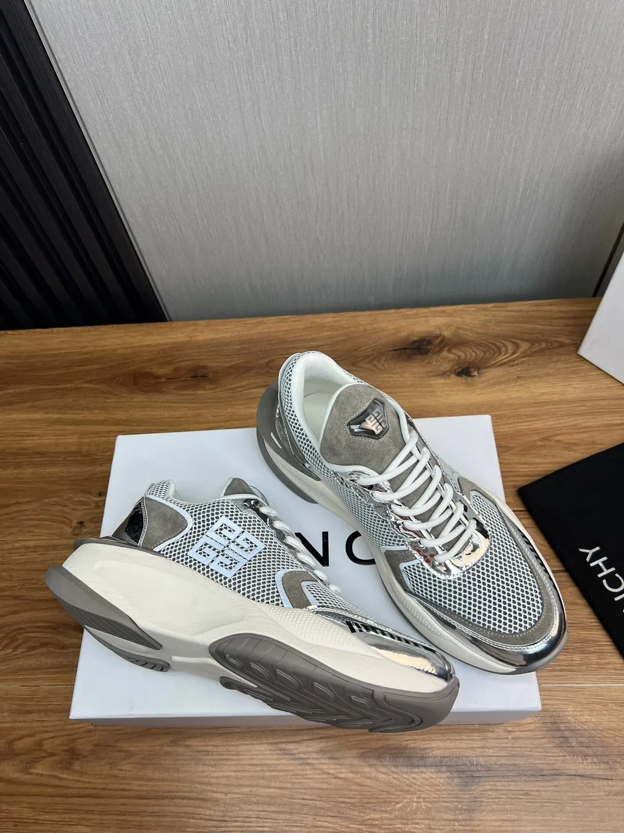 Givenchy Spectre Mesh and Chrome Chunky Sneakers 4