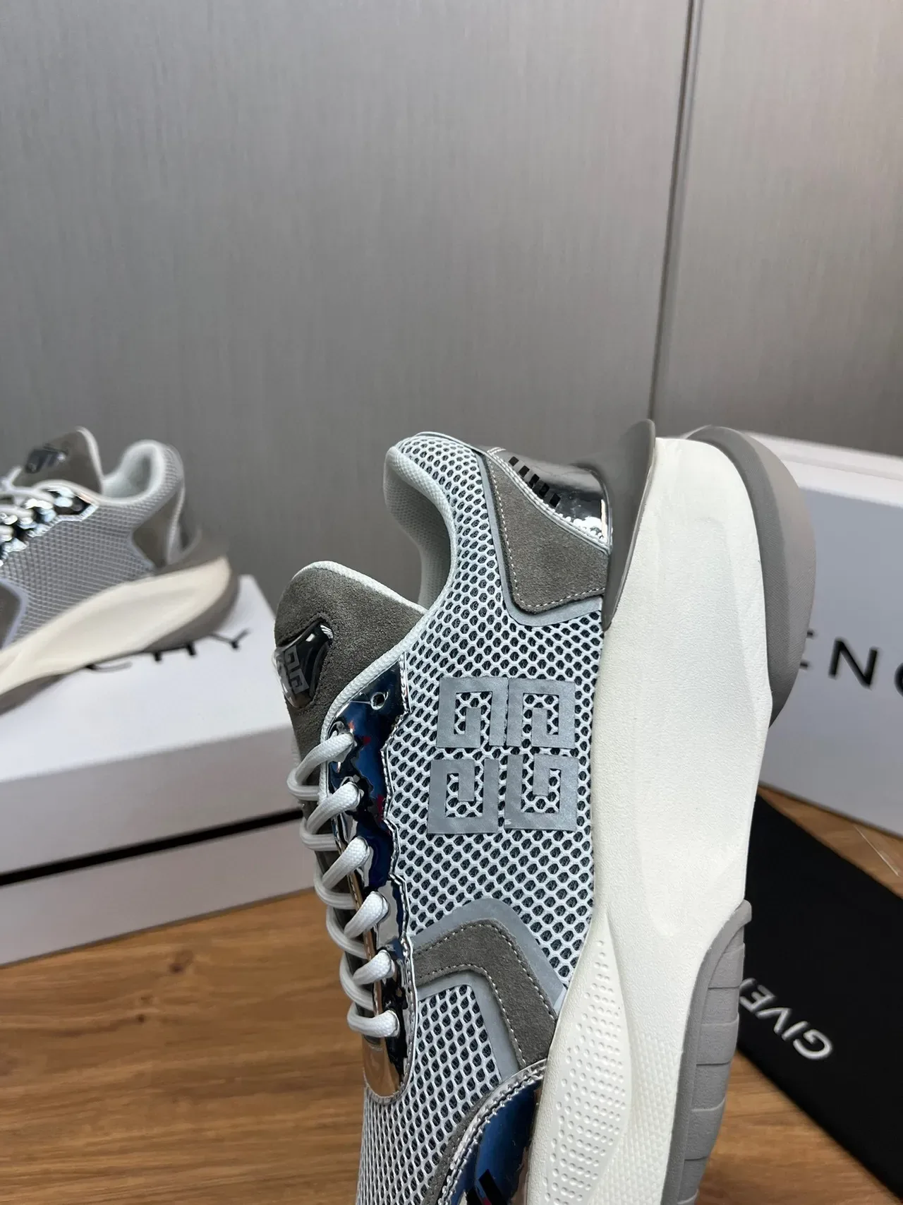 Givenchy Spectre Mesh and Chrome Chunky Sneakers 6