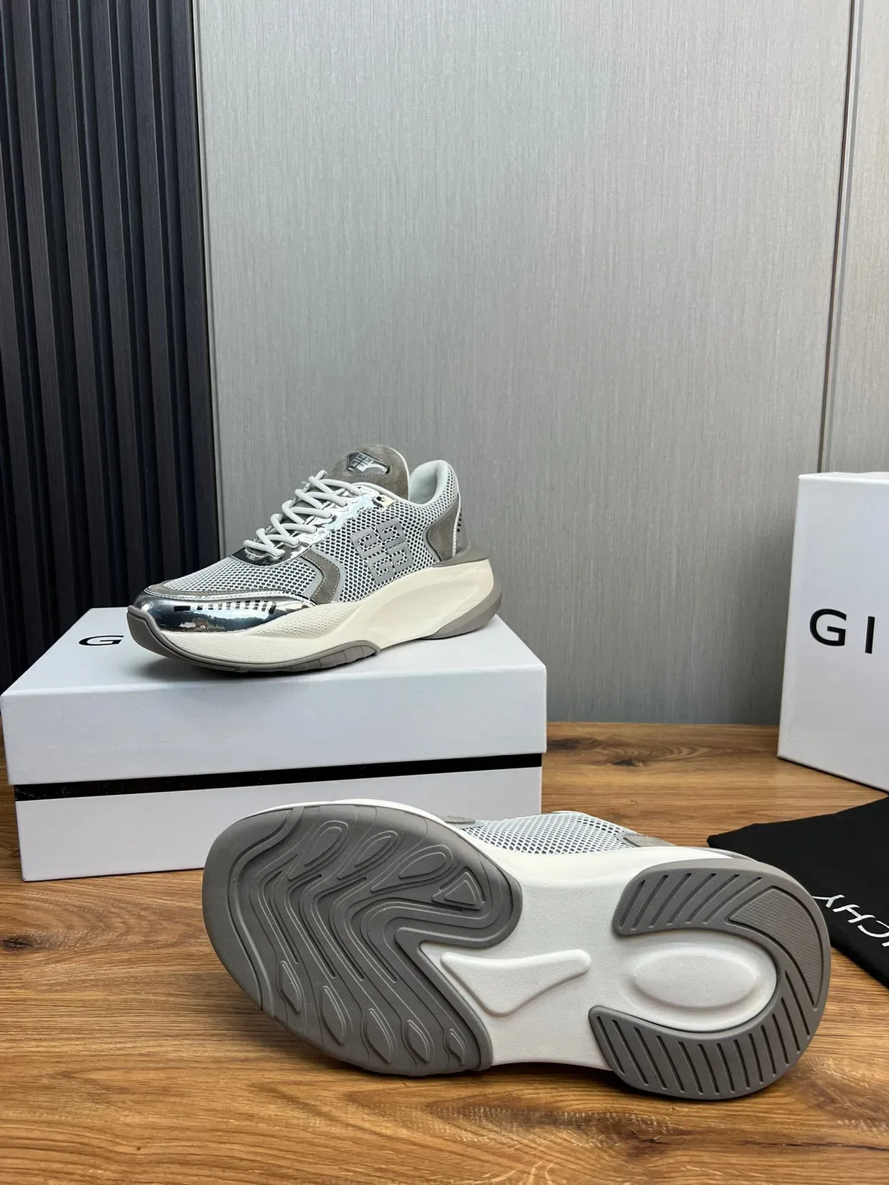 Givenchy Spectre Mesh and Chrome Chunky Sneakers 9