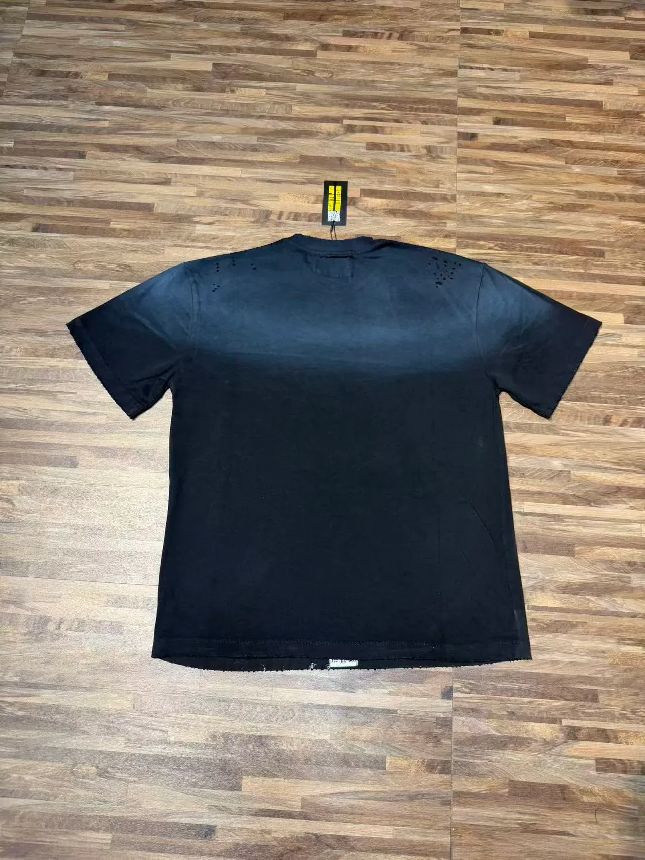 Godspeed Angel Graphic Blue Black Print Distressed Perforations T-Shirt 4