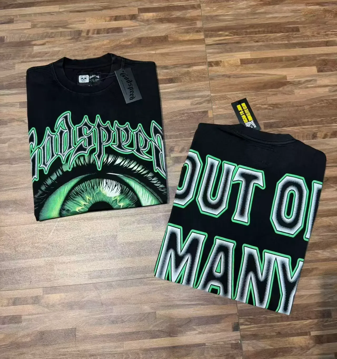 Godspeed Black Green Graphic-Print Oversized Fit T-Shirt 5