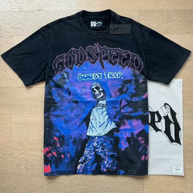 Godspeed Booby Trap Graphic Print Black T-Shirt 6