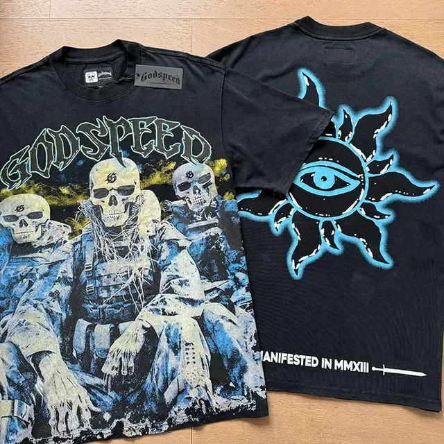 Godspeed Graphic Print Double-Sided Oversized T-Shirt 4