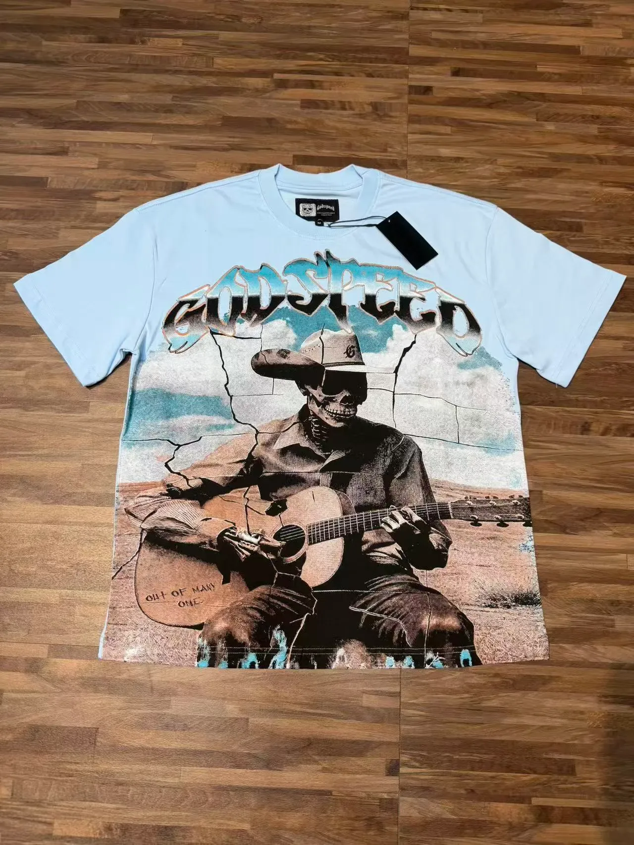 Godspeed Graphic Print Skull Cowboy T-Shirt 2