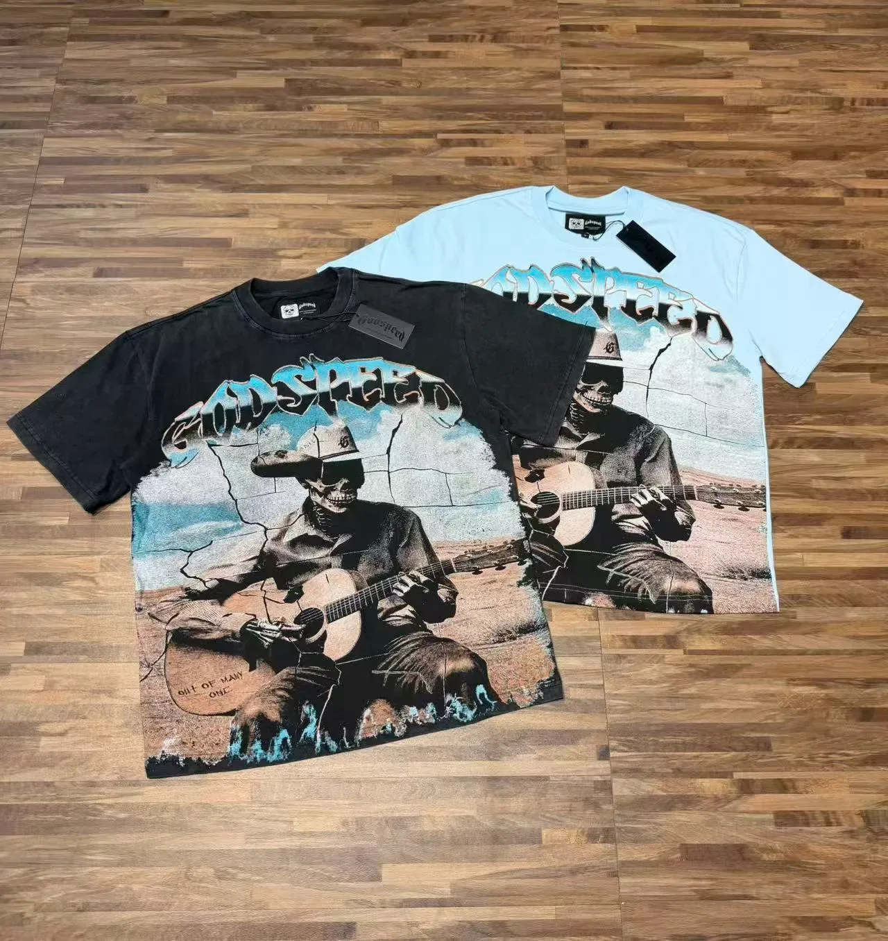 Godspeed Graphic Print Skull Cowboy T-Shirt 5