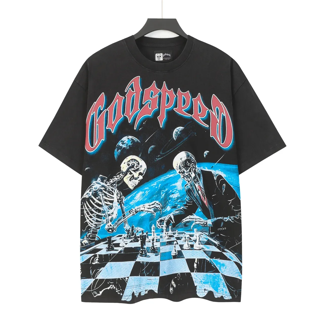 Godspeed Oversized Double-Sided Graphic Print Black T-Shirt 2