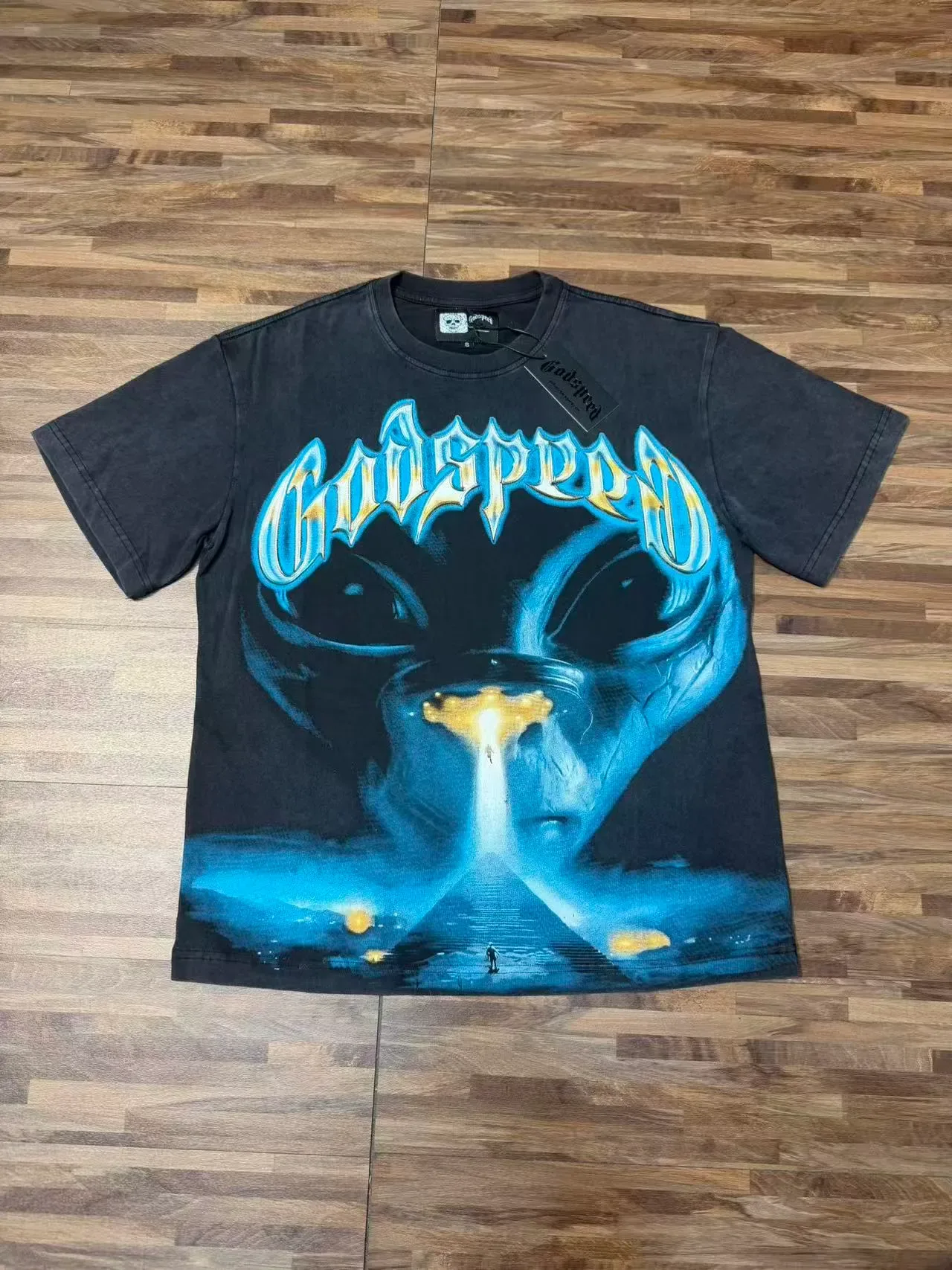 Godspeed Oversized Graphic Print Black T-Shirt 3