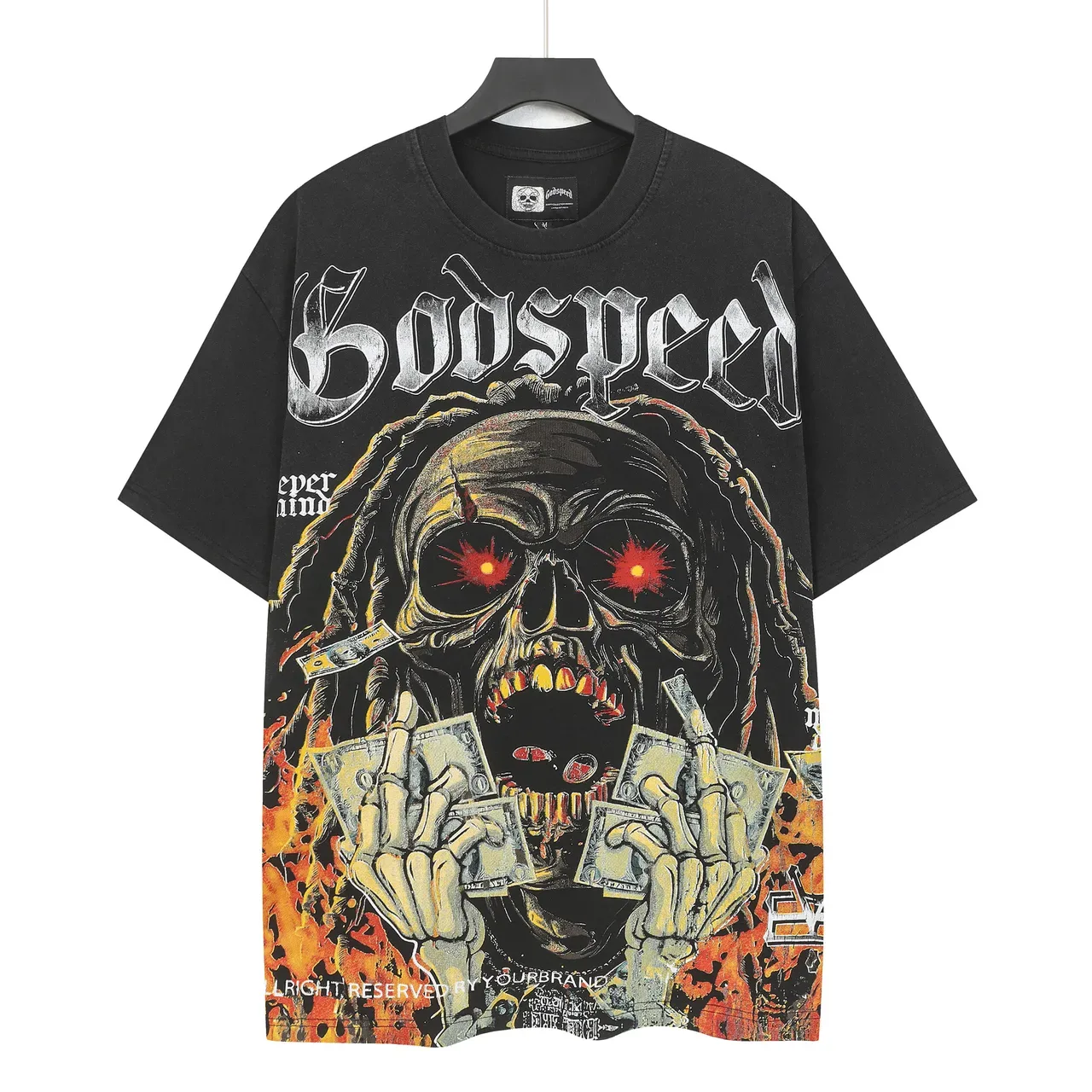Godspeed Oversized Graphic Print Black T-Shirt 2