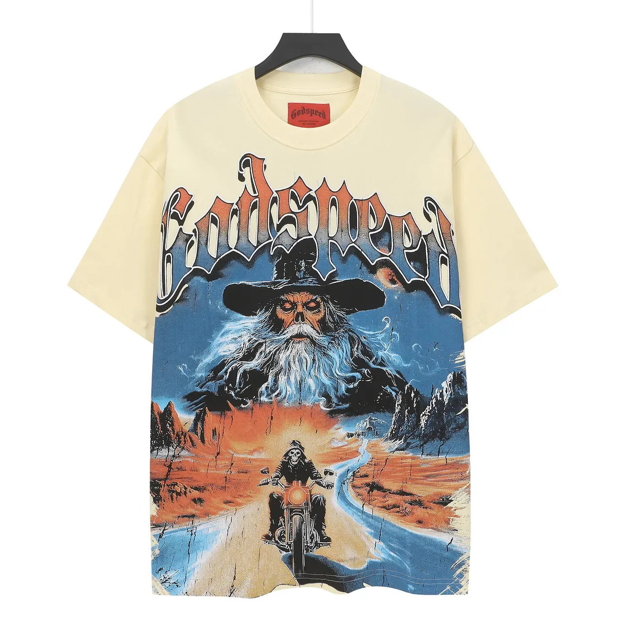Godspeed Oversized Graphic Print Cream T-Shirt 2