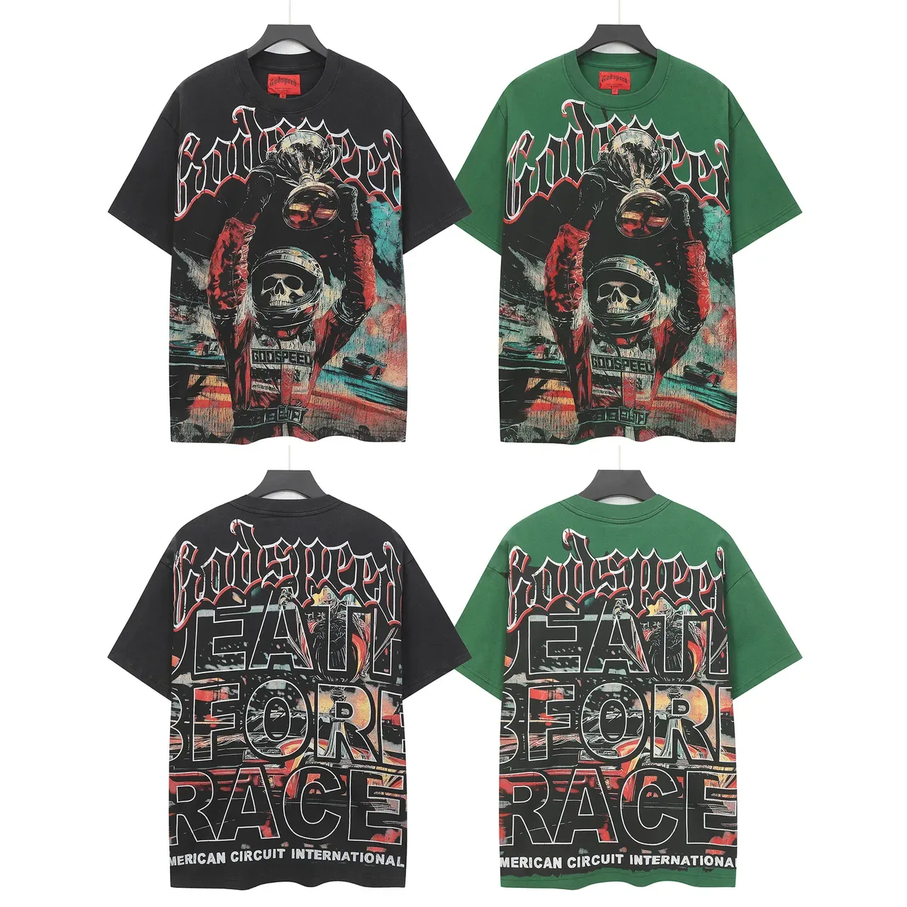 Camiseta Godspeed Oversized Estampado Gráfico Tema Racer 2