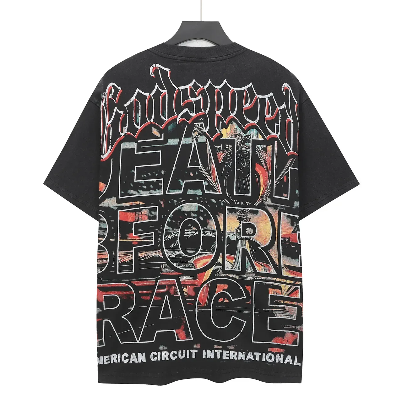 Camiseta Godspeed Oversized Estampado Gráfico Tema Racer 3