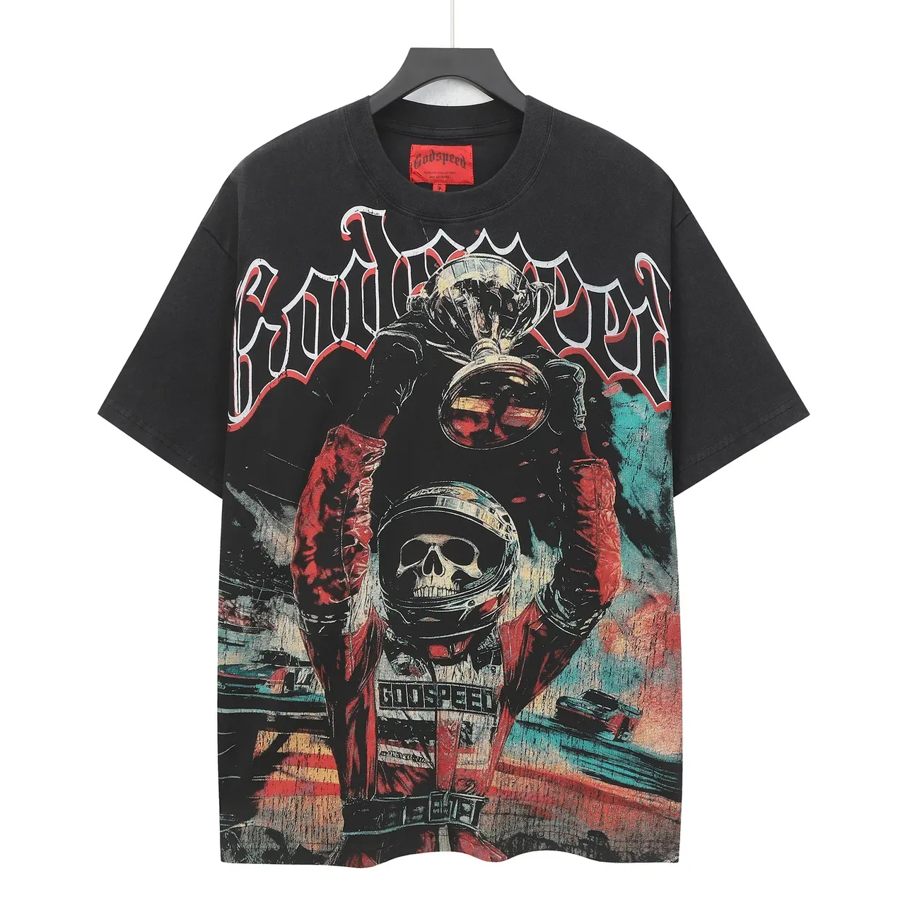 Camiseta Godspeed Oversized Estampado Gráfico Tema Racer 4