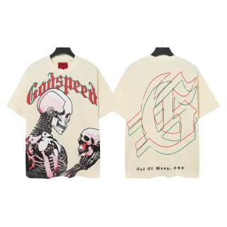 تي شيرت أوفرسايز Godspeed بطباعة جرافيك هيكل عظمي