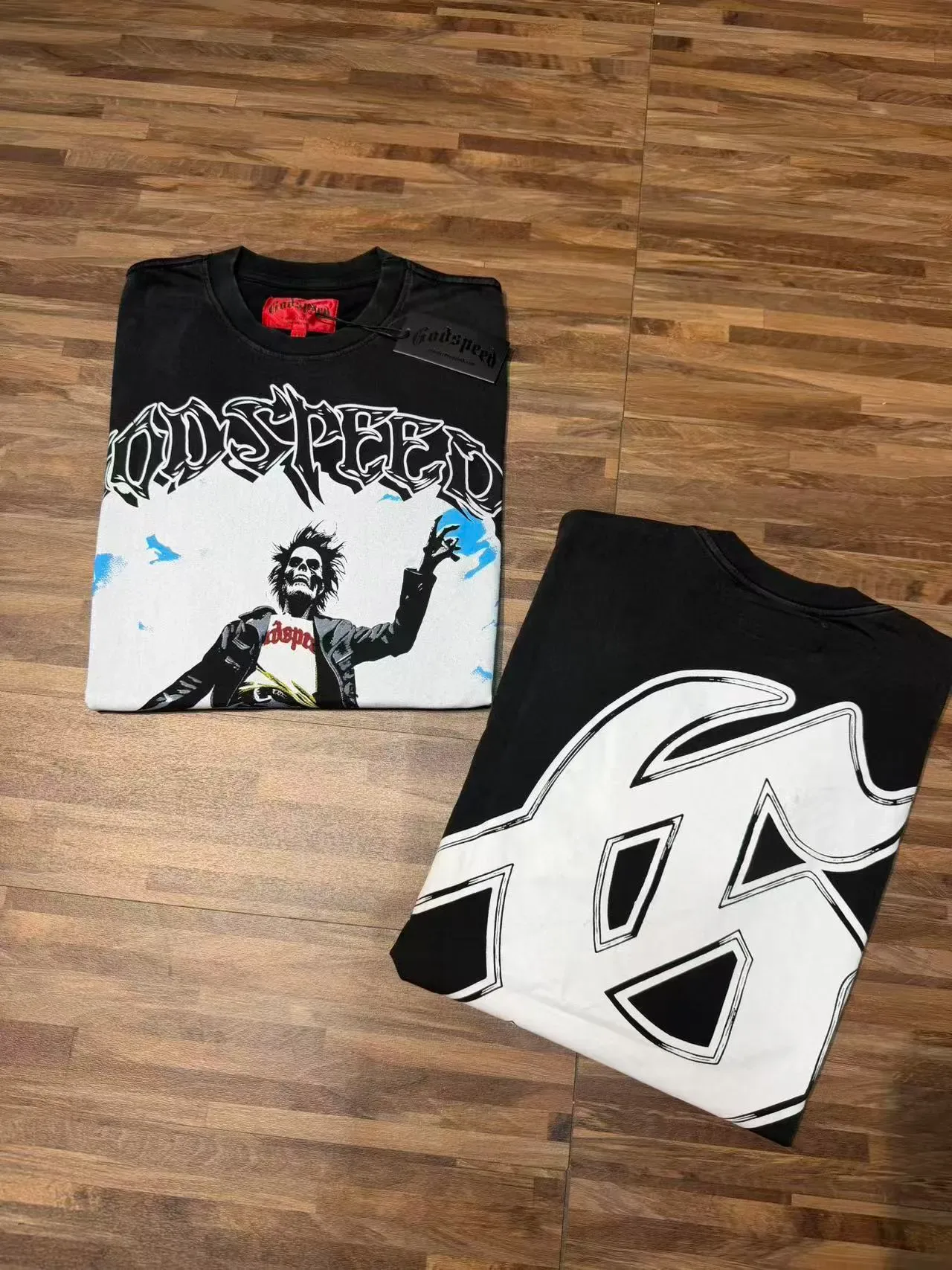 Godspeed Viribus Unum Graphic Print Black T-Shirt 4