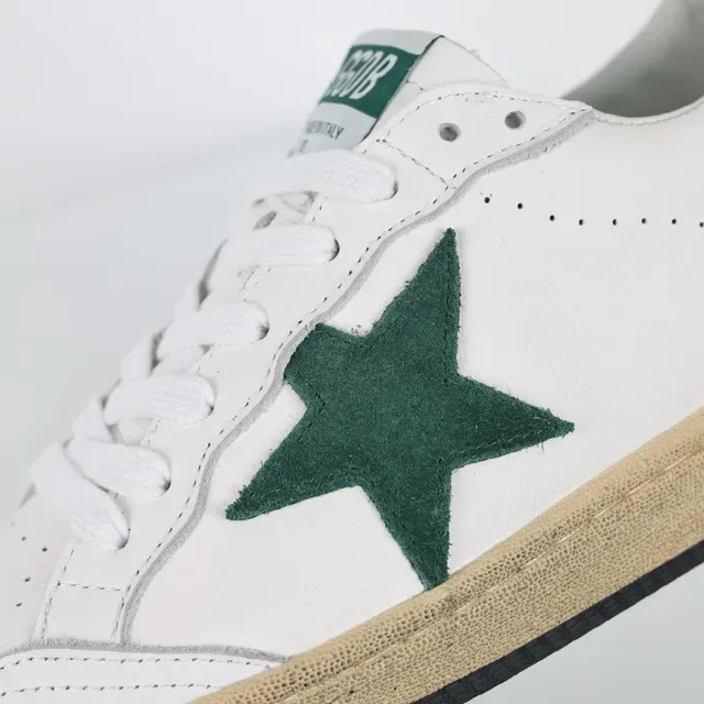 Golden Goose Ball Star White Green Star Blue Heel Lifestyle Sneakers 6