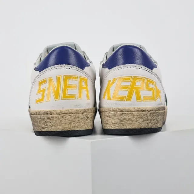 Golden Goose Ball Star White Green Star Blue Heel Lifestyle Sneakers 8
