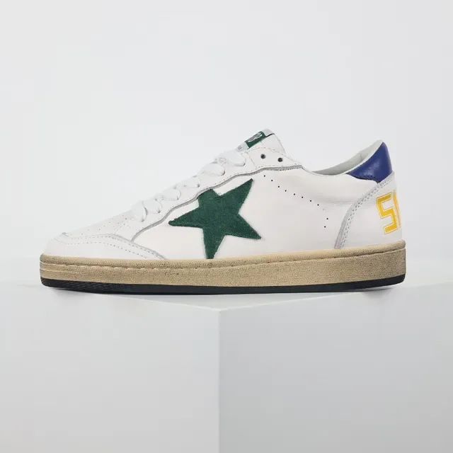 Golden Goose Ball Star White Green Star Blue Heel Lifestyle Sneakers 9