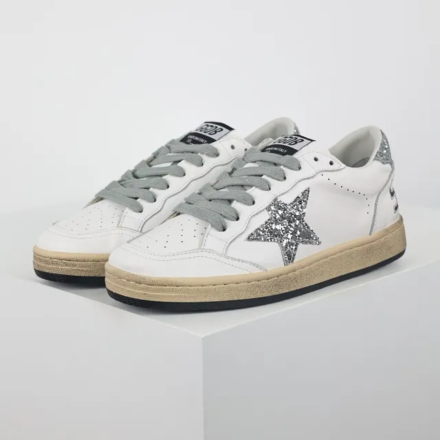 Golden Goose Super-Star sneakers lifestyle à étoile scintillante blanche 2