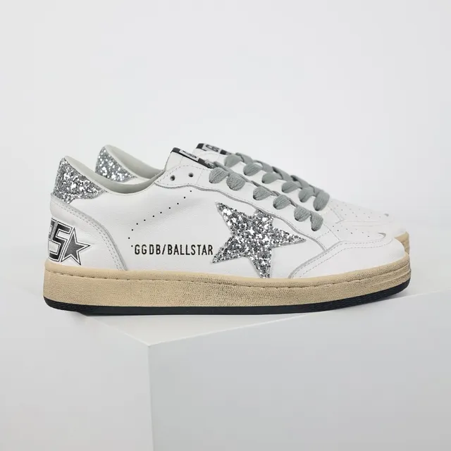 Golden Goose Super-Star sneakers lifestyle à étoile scintillante blanche 3