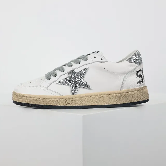 Golden Goose Super-Star sneakers lifestyle à étoile scintillante blanche 9