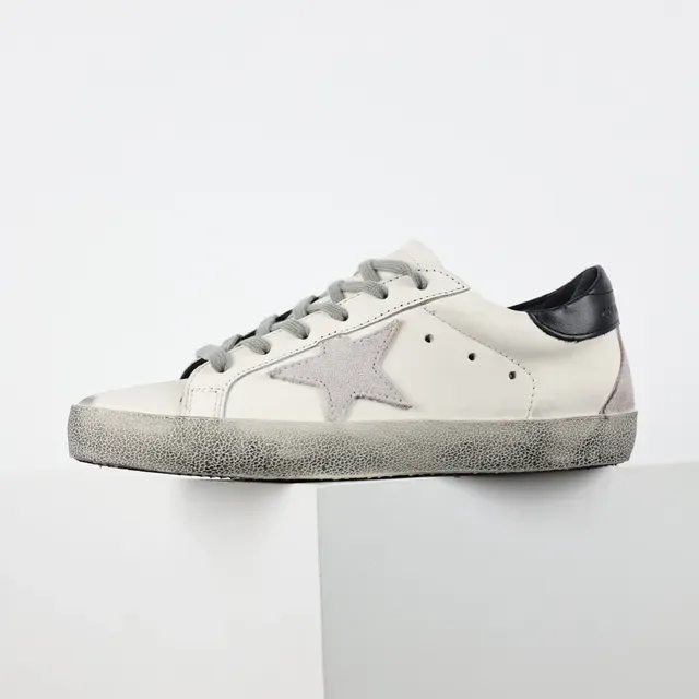Golden Goose Superstar Distressed White Leather Lifestyle Sneakers 9