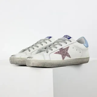 Golden Goose Superstar White Pink Glitter Star Lifestyle Sneakers