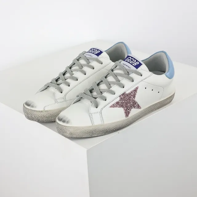 Golden Goose Superstar White Pink Glitter Star Lifestyle Sneakers 2