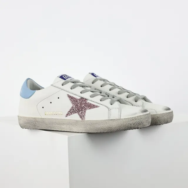 Golden Goose Superstar White Pink Glitter Star Lifestyle Sneakers 3