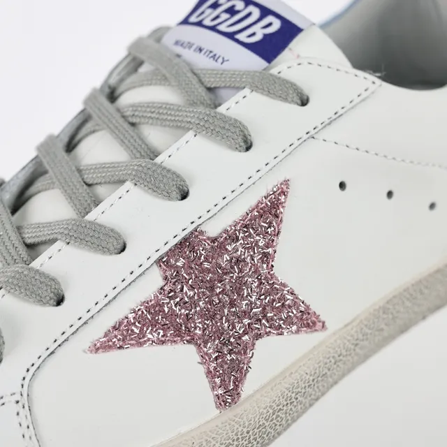 Golden Goose Superstar White Pink Glitter Star Lifestyle Sneakers 6