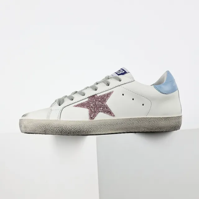 Golden Goose Superstar White Pink Glitter Star Lifestyle Sneakers 9
