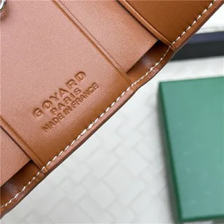 Goyard Keyholder Wallet Blue White Tri-Fold Contrasting Stitching Short Wallet 8