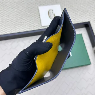 Goyard Keyholder Wallet Blue White Tri-Fold Contrasting Stitching Short Wallet 15
