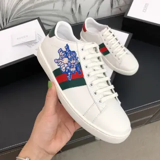 Gucci Ace Embroidered Web Stripe White Lifestyle Sneakers