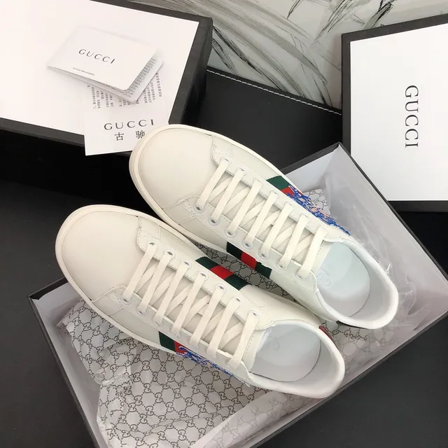 Gucci Ace Embroidered Web Stripe White Lifestyle Sneakers 5