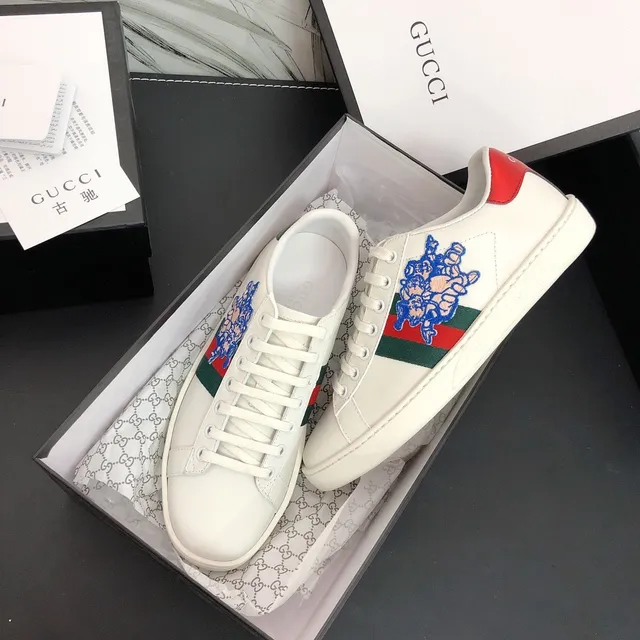 Gucci Ace Embroidered Web Stripe White Lifestyle Sneakers 8