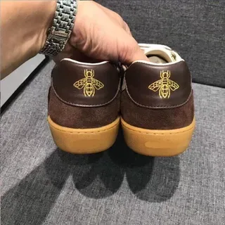 Gucci Ace GG Monogram Canvas and Suede Web Stripe Lifestyle Sneakers 6