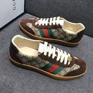 Gucci Ace GG Monogram Canvas and Suede Web Stripe Lifestyle Sneakers 7