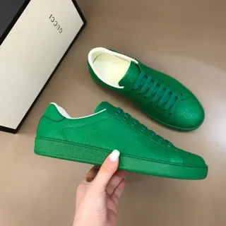 Gucci Ace Green Perforated Leather Lifestyle Sneakers