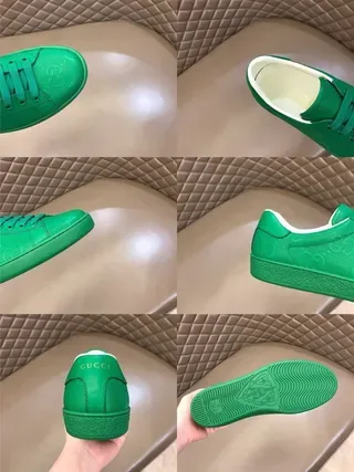 Gucci Ace Green Perforated Leather Lifestyle Sneakers 7