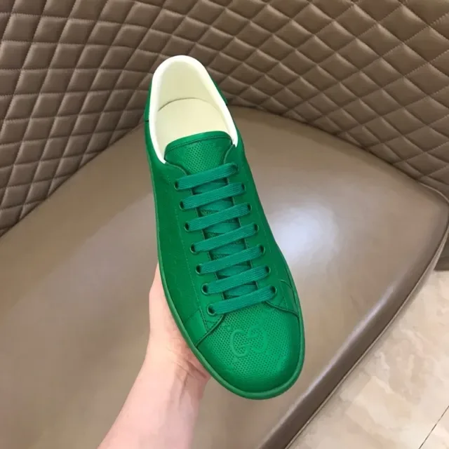 Gucci Ace Green Perforated Leather Lifestyle Sneakers 8