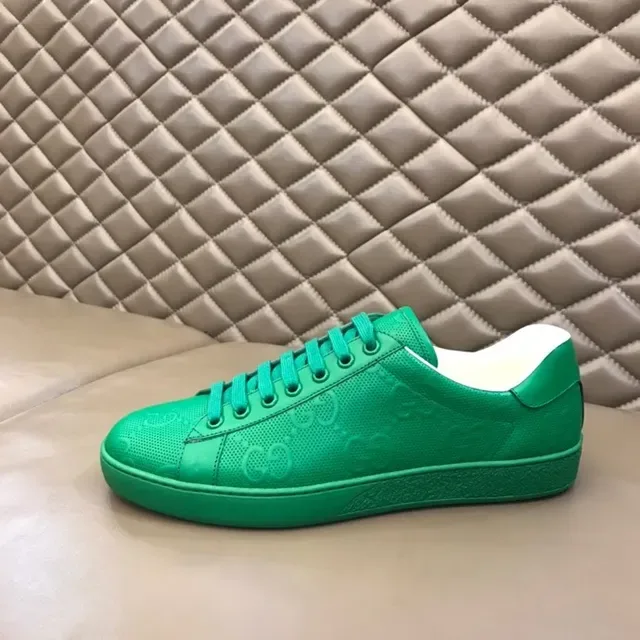 Gucci Ace Green Perforated Leather Lifestyle Sneakers 9